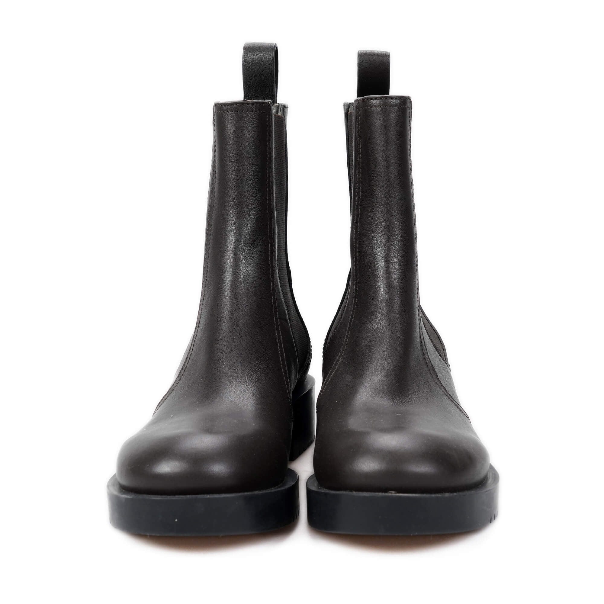 Jil Sander - Dark Chocolate Leather Ankle Boots